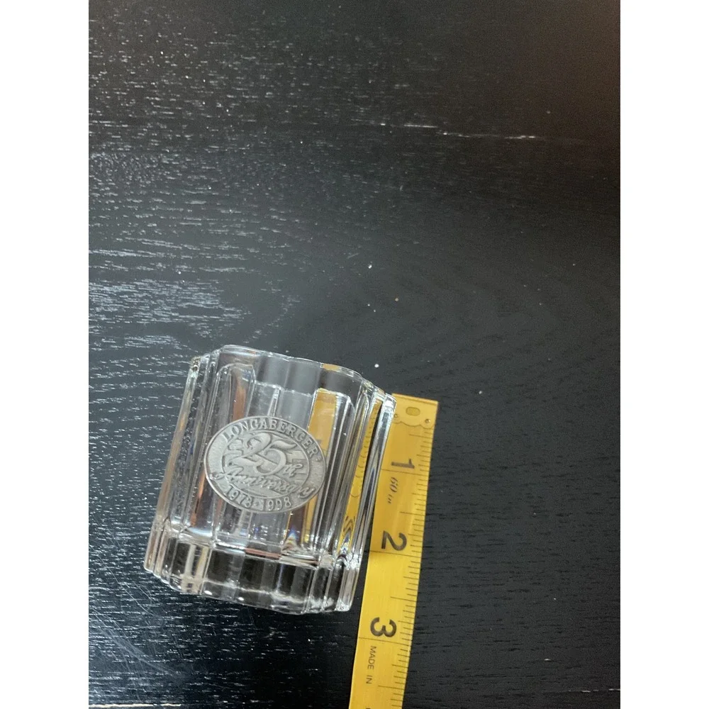 Longaberger 25th Anniversary Glass‎ Votive Holder Candle Cup 1973 1998